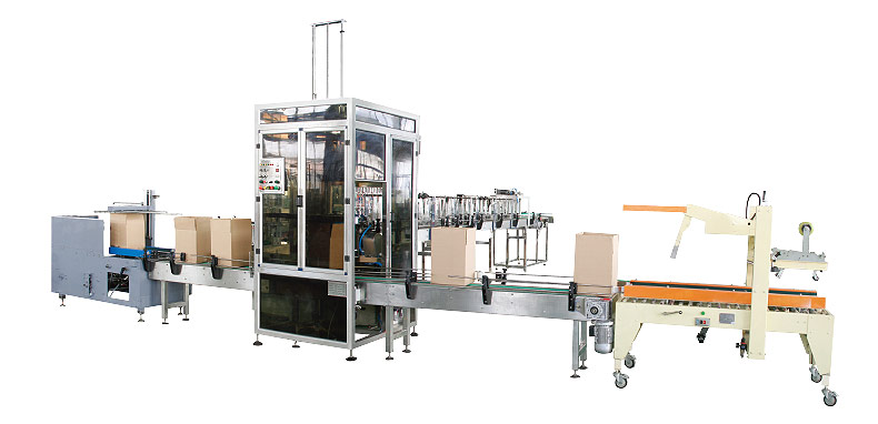 全自動(dòng)開(kāi)箱、裝箱、封箱機(jī)組